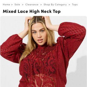 Torrid hi Neck Victorian blouse